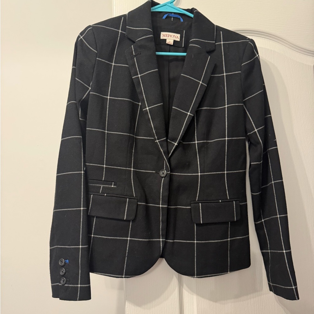 Merona Black Windowpane Blazer